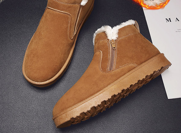 Ανδρικά μποτάκια με φόδρα και φερμουάρ