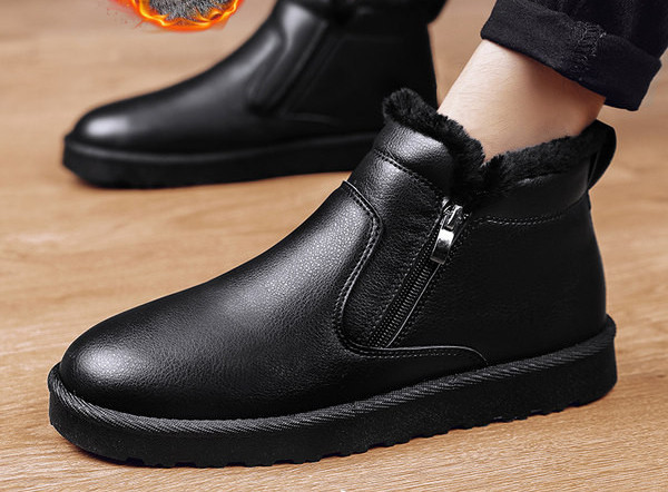 Ανδρικά μποτάκια με φόδρα και φερμουάρ