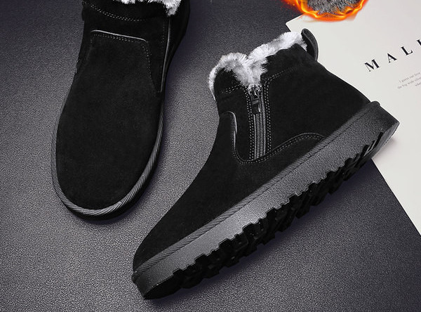 Ανδρικά μποτάκια με φόδρα και φερμουάρ