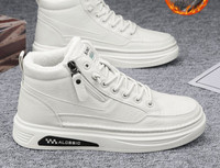 Χειμερινά ανδρικά sneakers με φόδρα και φερμουάρ και κορδόνια