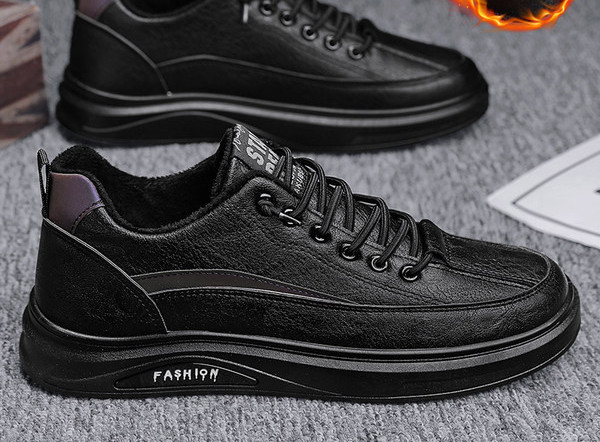 Ανδρικές χειμερινές μπότες από συνθετικό δέρμα με κορδόνια