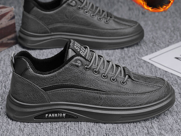 Ανδρικές χειμερινές μπότες από συνθετικό δέρμα με κορδόνια