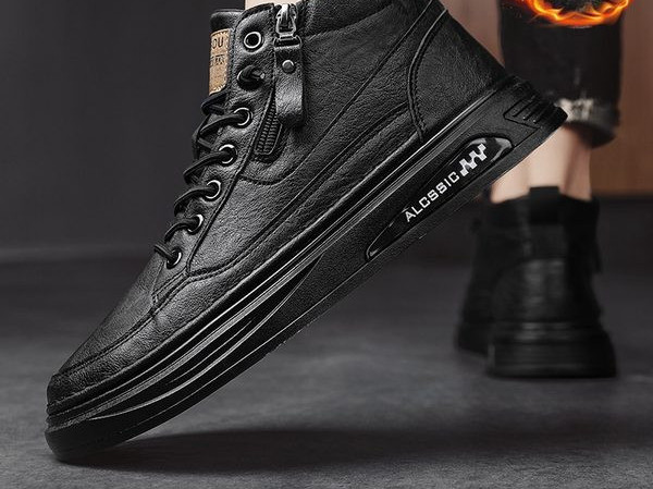 Vīriešu ādas apavi ar rāvējslēdzēju un šņorēm jauns modelis