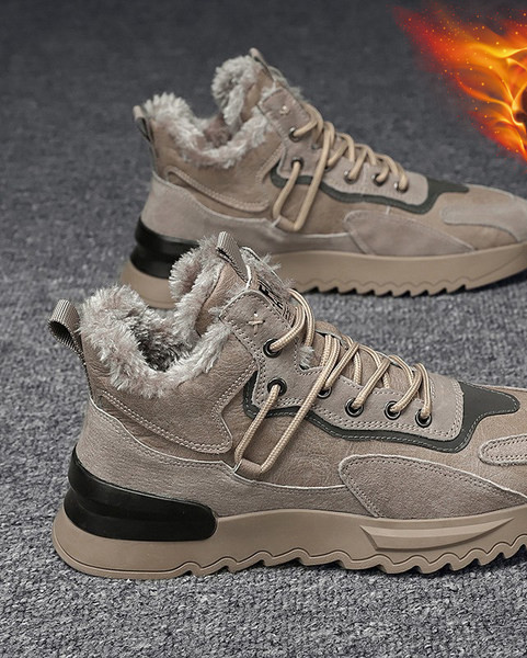 Muške zimske cipele s toplom postavom i visokim potplatom