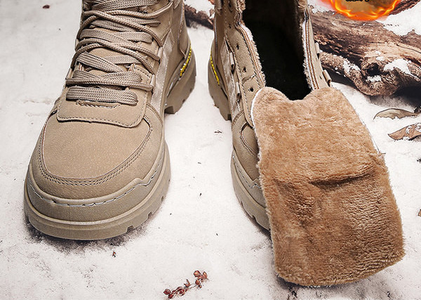 Χειμερινές μπότες με φόδρα και κορδόνια για άντρες