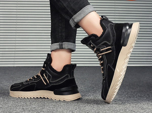 Ανδρικά χειμερινά παπούτσια - με τραχιά σόλα