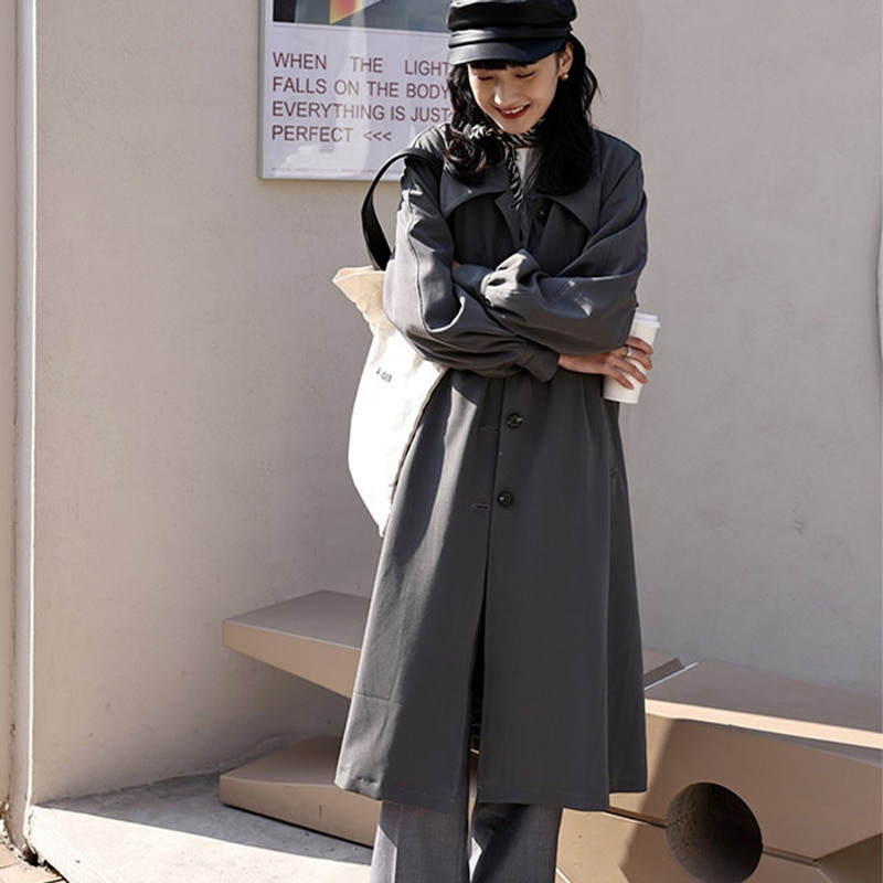 Trenčmētelis sievietēm 2021. gada jauns pavasara rudens augstas kvalitātes vējjaka franču britu mētelis modes virsdrēbes Eleganta modes retro virsdrēbes