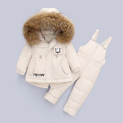Dječja zimska puhasta jakna Komplet odjeće za djevojčice i dječake Snježno odijelo s debelim toplim krznom Dječji kombinezon Gornja odjeća Kombinezoni Kaputi za malu djecu