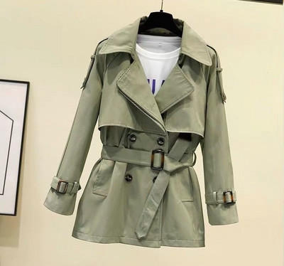 2020. gada jauns rudens mētelis sieviešu modes divrindu vējjaka, sieviešu haki krāsas plāns jostas virsjaka, apmetnis Mujer virsdrēbes P948