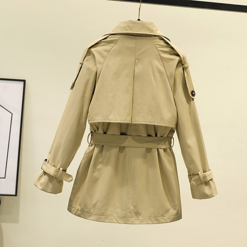 2020. gada jauns rudens mētelis sieviešu modes divrindu vējjaka, sieviešu haki krāsas plāns jostas virsjaka, apmetnis Mujer virsdrēbes P948