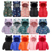 Zēni Zēni Meitenes Jakas Bērni Gaiši Dūnu Mēteļi Bērnu Apģērbi Pavasaris Rudens Ziemas Siltas Virsdrēbes Ausis Kaputes Vestes 1-4T