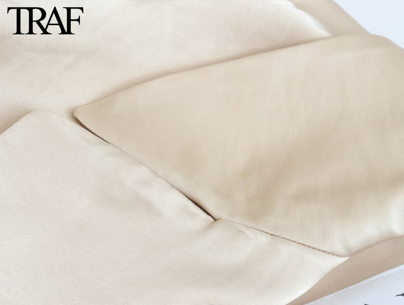 TRAF Sieviešu pavasaris un rudens jauns ikdienas uzvalks ar garām piedurknēm, mežģīņu uzvalks apkakles augšdaļa vienkrāsains zīda satīna vējjaka