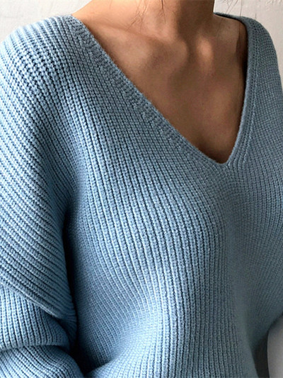 Colorfaith 2022 Γυναικεία πλεκτά χειμερινής άνοιξης Σέξι μινιμαλιστικές μπλούζες με λαιμόκοψη Κορεατικά ακανόνιστα πλεκτά πουλόβερ SW8112