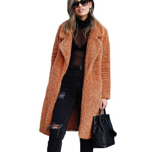 Παλτό χειμερινής μόδας 2020, μεσαίου μήκους μέχρι το γόνατο, μονόχρωμο γυναικείο βελούδινο παλτό Casual Loose Plus, χοντρό ζεστό βελούδινο παλτό