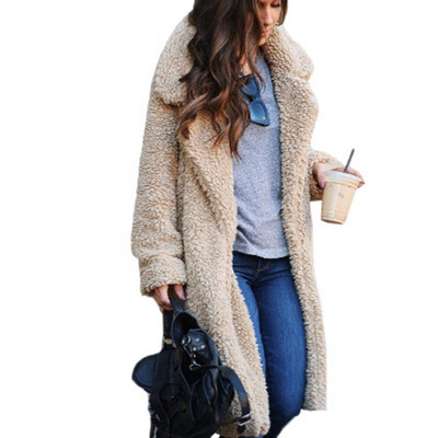 Παλτό χειμερινής μόδας 2020, μεσαίου μήκους μέχρι το γόνατο, μονόχρωμο γυναικείο βελούδινο παλτό Casual Loose Plus, χοντρό ζεστό βελούδινο παλτό