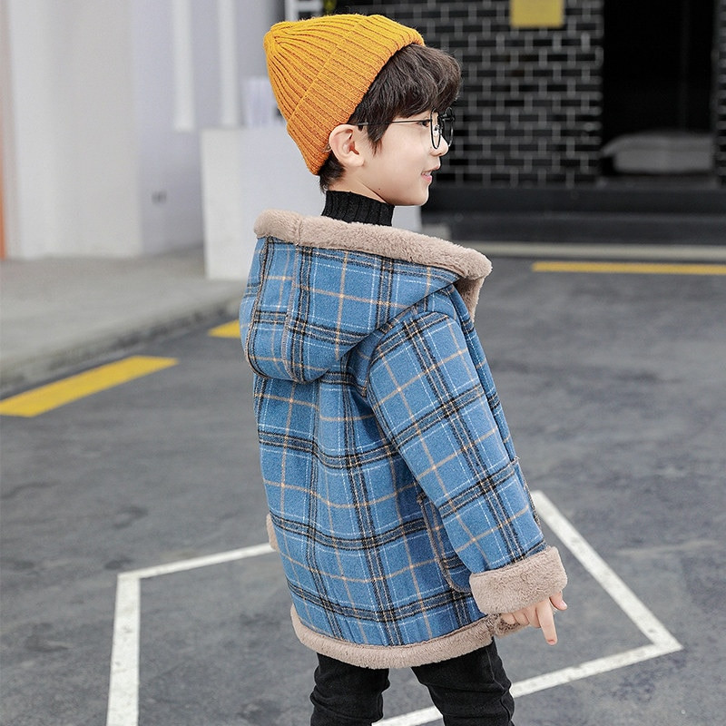 Παιδικό Ζεστό Μάλλινο Παλτό με Κουκούλα για Αγόρια Υψηλής Ποιότητας Παιδικά Αγόρια Χοντρά Χειμερινά Ρούχα Εξωτερικά για Ηλικίες 2-13 ετών