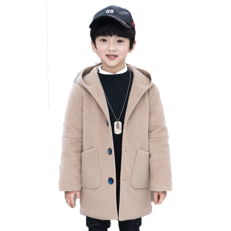 Ανοιξιάτικο & Φθινοπωρινό μάλλινο μπουφάν για αγόρι Νέα 2022 Κορεατική Έκδοση Μόδα Παλτό Μονόστομο με κουκούλα casual παιδικά ρούχα
