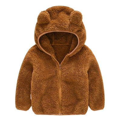 Βρεφικό χειμωνιάτικο βαμβακερό μπουφάν με γράμματα και βελούδινο ζεστό παλτό με κουκούλα, έντονα ρούχα ποιότητας 2-5 ετών Beibei