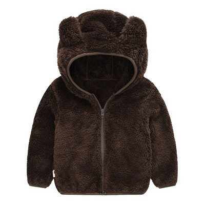 Βρεφικό χειμωνιάτικο βαμβακερό μπουφάν με γράμματα και βελούδινο ζεστό παλτό με κουκούλα, έντονα ρούχα ποιότητας 2-5 ετών Beibei