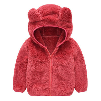 Βρεφικό χειμωνιάτικο βαμβακερό μπουφάν με γράμματα και βελούδινο ζεστό παλτό με κουκούλα, έντονα ρούχα ποιότητας 2-5 ετών Beibei