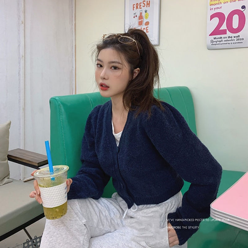 Sieviešu rozā jaciņas Džemperis Korejiešu brīvs vienrindas trikotāžas jakas Trikotāžas Ziemas jaka Mētelis Ārdrēbes