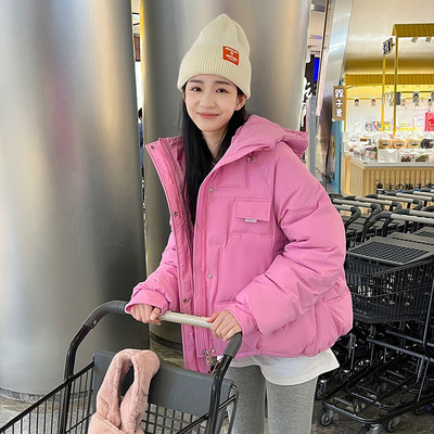 Νέα βαμβακερά ρούχα σε μεγάλο μέγεθος Γυναικεία κοντά ρούχα ψωμιού Χειμερινή μόδα Φαρδιά ζεστή κουκούλα μοντέρνο μπουφάν