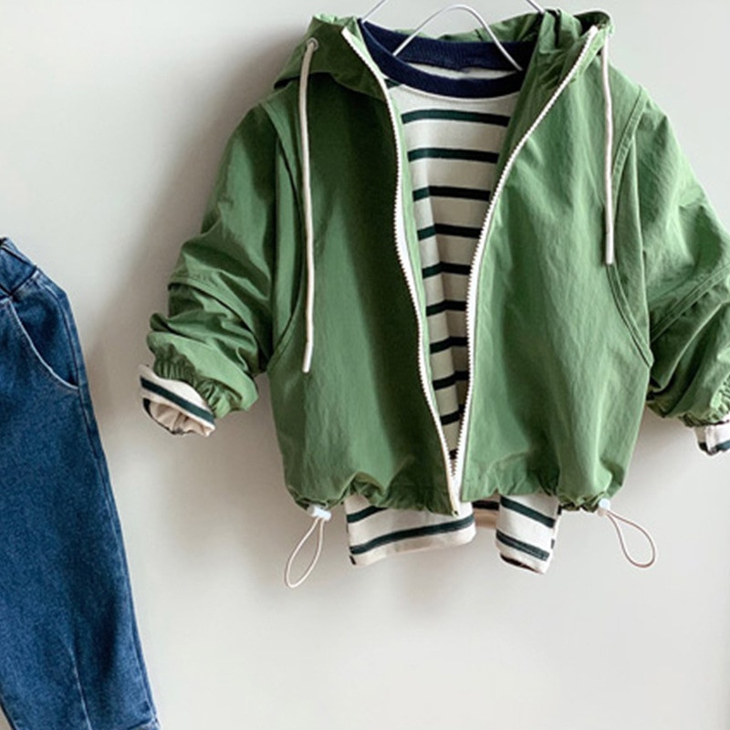 Bērnu jaka pavasara rudens meitenēm zēniem jakas bērniem ar kapuci vējjaka mētelis zīdaiņu ikdienas virsdrēbes 1 3 5 6 g. meitenēm