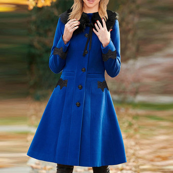 Χειμερινό μάλλινο παλτό Γυναικείο Λεπτό γιακά από γούνα Ζεστά βαμβακερά μπουφάν Γυναικεία δαντέλα Πολυτελές μεσαίο μπουφάν Mujer με κουκούλα παρκά πανωφόρια