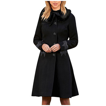 Χειμερινό μάλλινο παλτό Γυναικείο Λεπτό γιακά από γούνα Ζεστά βαμβακερά μπουφάν Γυναικεία δαντέλα Πολυτελές μεσαίο μπουφάν Mujer με κουκούλα παρκά πανωφόρια