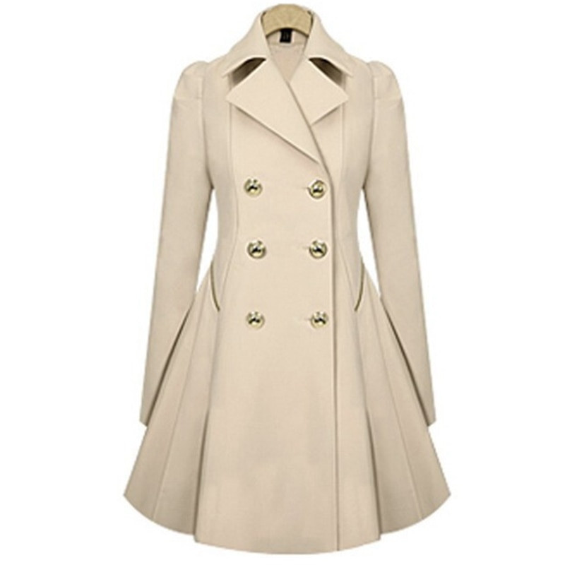 2020. ženski modni zimski trenč kaput s dvostrukim kopčanjem, dugih rukava, dugih rukava, uski, uski ženski kaput