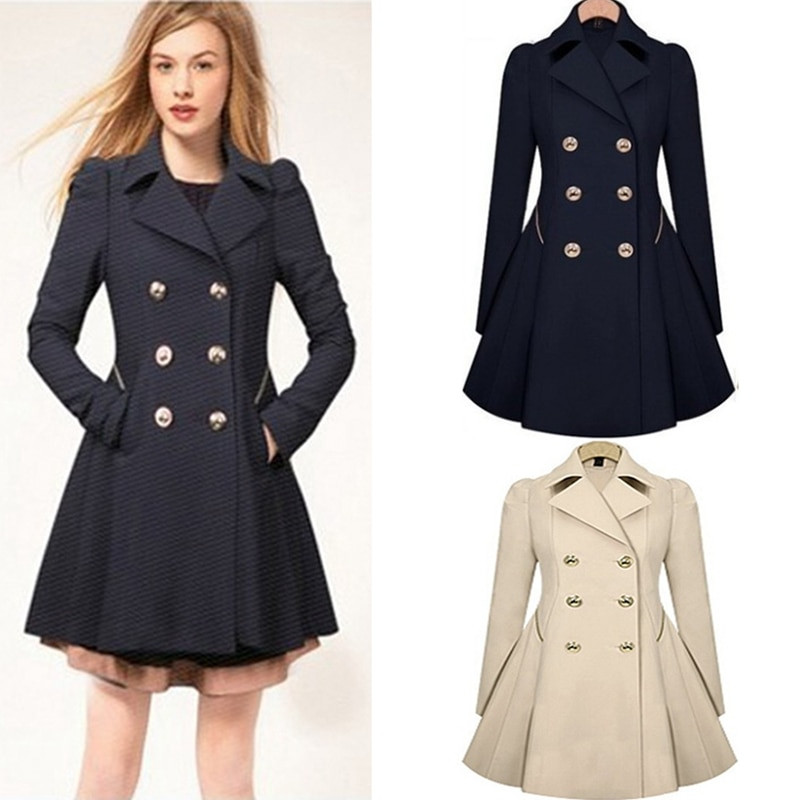 2020. ženski modni zimski trenč kaput s dvostrukim kopčanjem, dugih rukava, dugih rukava, uski, uski ženski kaput