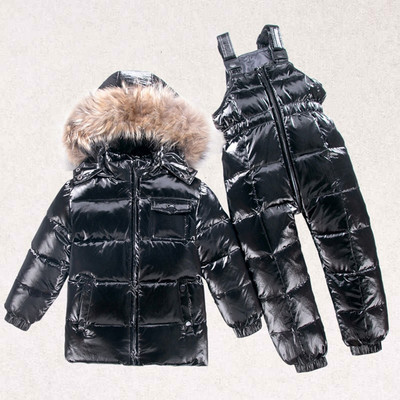 JAUNA silta dūnu jaka meitenēm drēbju mētelis 2-8 g Bērnu apģērbi zēnu virsdrēbes sniega tērps bērnu ziemas parka īstas kažokādas kombinezons