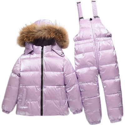 JAUNA silta dūnu jaka meitenēm drēbju mētelis 2-8 g Bērnu apģērbi zēnu virsdrēbes sniega tērps bērnu ziemas parka īstas kažokādas kombinezons
