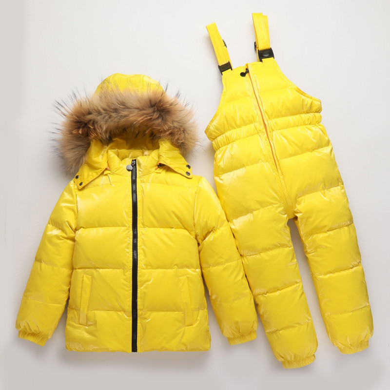 JAUNA silta dūnu jaka meitenēm drēbju mētelis 2-8 g Bērnu apģērbi zēnu virsdrēbes sniega tērps bērnu ziemas parka īstas kažokādas kombinezons