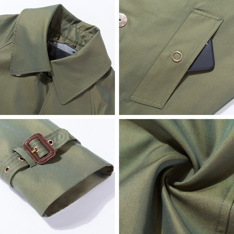 ICEbear 2022 νέα γυναικεία ρούχα φθινοπώρου, μεταλλικό κουμπωτό δαχτυλίδι, βαμβακερή γαμπαρντίνα, βρετανική καμπαρντίνα μεσαίου μήκους, γυναικεία 9025