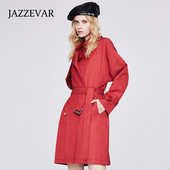 JAZZEVAR 2021 Autumn New Style Windbreaker Γυναικεία μανίκια μακρύ casual μπουφάν με διπλό στήθος