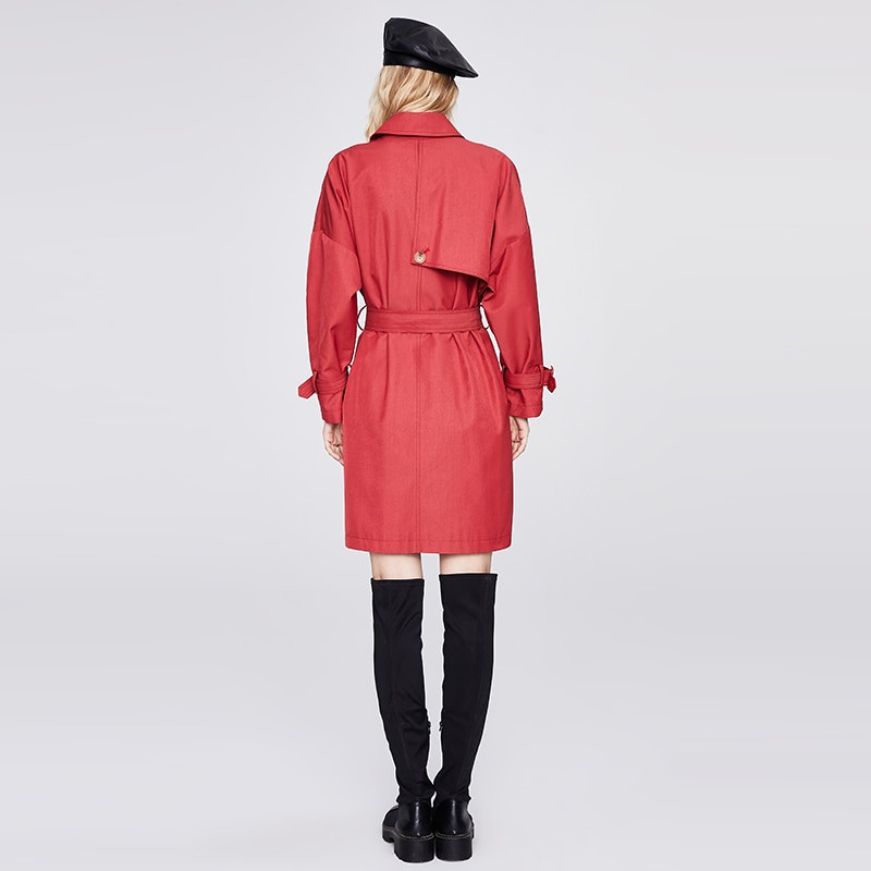 JAZZEVAR 2021 Autumn New Style Windbreaker Γυναικεία μανίκια μακρύ casual μπουφάν με διπλό στήθος