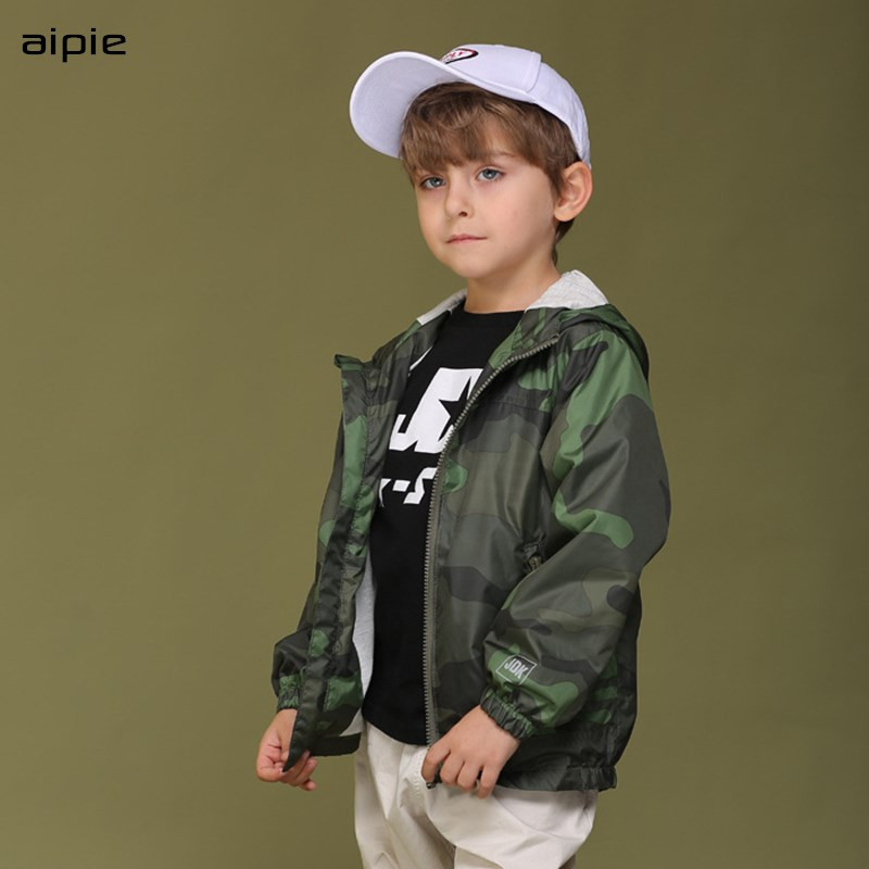 2020 Νέα Ανοιξιάτικα Παιδικά Μπουφάν Παλτό Νέα Μόδα Καμουφλάζ Χρώμα Έγχρωμο Φερμουάρ Αγόρια Μπουφάν με κουκούλα για Παιδικά Παλτό
