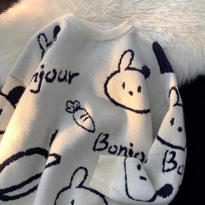 Sieviešu džemperi Sieviešu Lielizmēra Anime Y2k Ielas apģērbi ar garām piedurknēm Goth Winter Vintage apģērbi Estētiski Kawaii Topi Puloveri