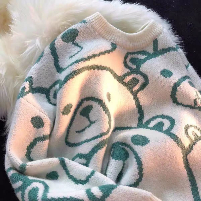 Sieviešu džemperi Sieviešu Lielizmēra Anime Y2k Ielas apģērbi ar garām piedurknēm Goth Winter Vintage apģērbi Estētiski Kawaii Topi Puloveri