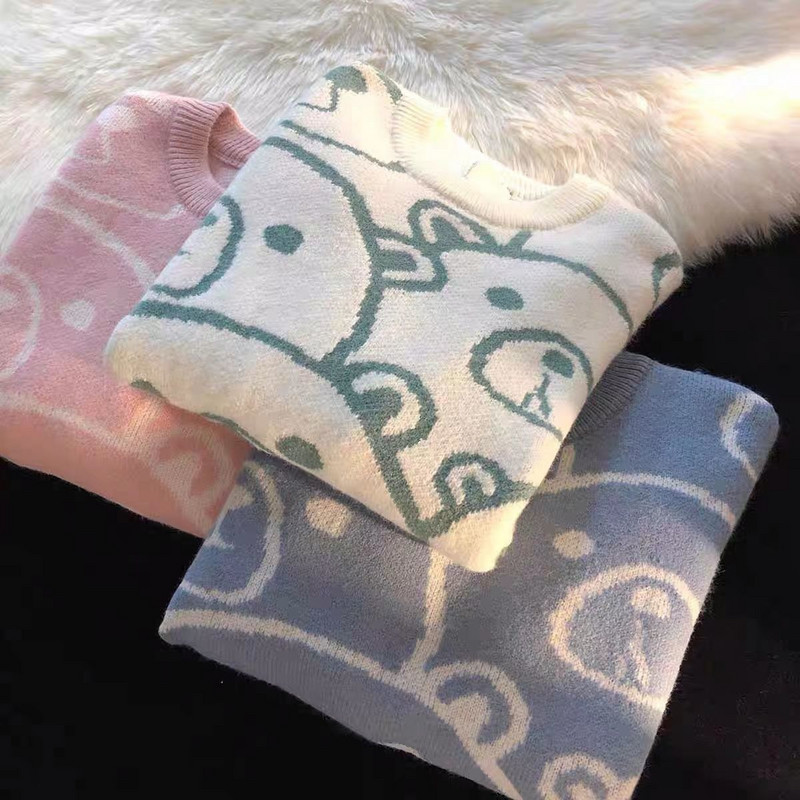 Sieviešu džemperi Sieviešu Lielizmēra Anime Y2k Ielas apģērbi ar garām piedurknēm Goth Winter Vintage apģērbi Estētiski Kawaii Topi Puloveri