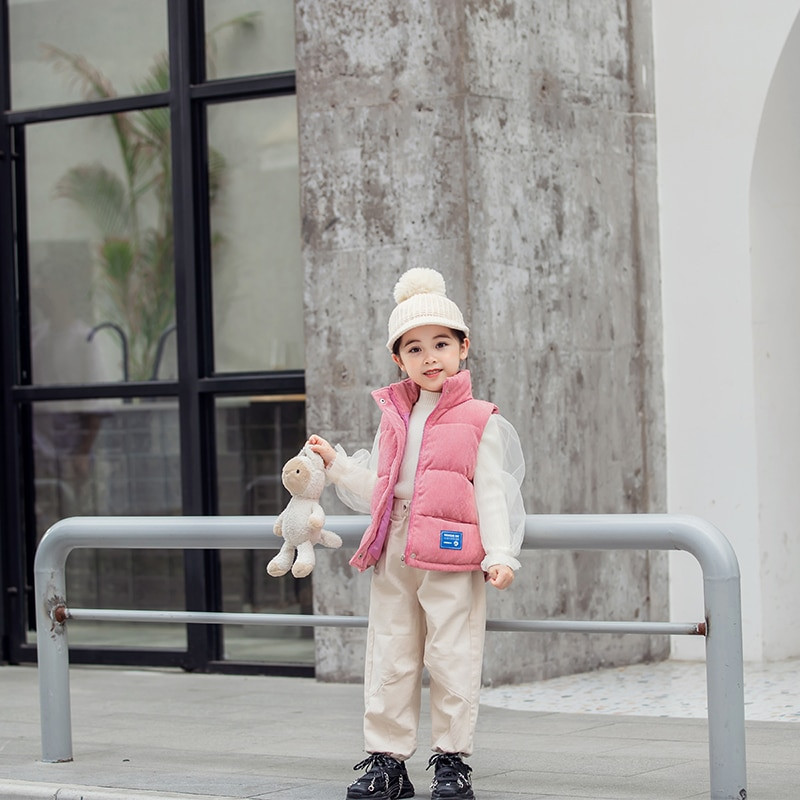 Νέο Φθινοπωρινό Κοτλέ Κοριτσίστικο Ζεστό Γιλέκο Χειμώνα Αγόρια Χοντρό Γιλέκο Παιδικά Πανωφόρια Παιδικά Βαμβακερά Μπουφάν Γιλέκο για 2-10 Χρόνια