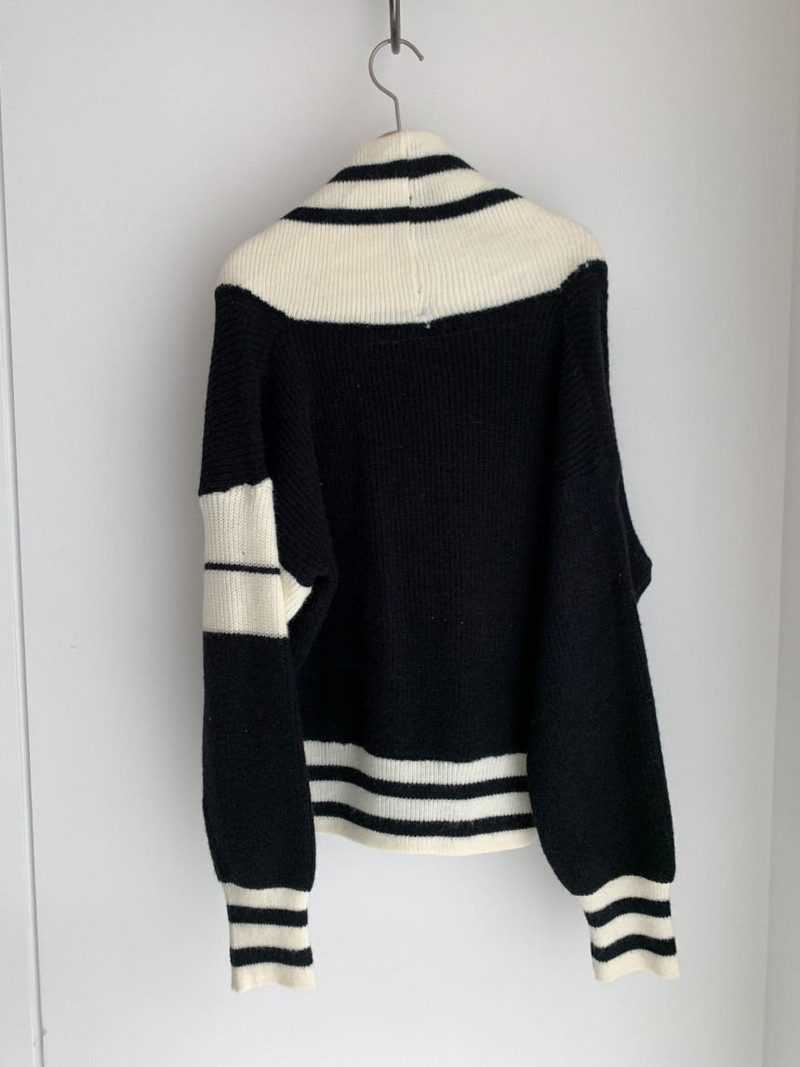 Rudens ziemas trikotāžas džemperis, svītrains sieviešu džemperis ar V kakla izgriezumu, korejiešu stila sieviete, bez pleca, džemperi, džemperi, 2022. gada topi