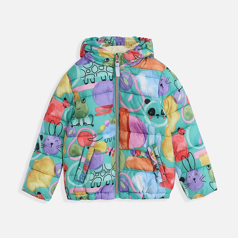 Gyerek lányok télikabát 2022 hosszú ujjú kapucnis felsőruházat meleg gyerek kisgyermek divat vastag pamut párnázott ruházat