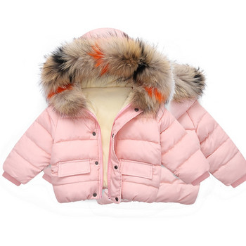 Модно коледно връхно облекло Зимно пухено облекло за момчета и момичета 90% детско пухено яке Палто за новородено Дрехи за момче