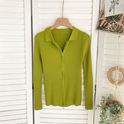 SINGREINY Φθινοπωρινό πλεκτό πουλόβερ με φερμουάρ Γυναικείο πουλόβερ με γιακά με μακρυμάνικο ελαστικό πλεκτό μπλουζάκι Winter fashion Basic πουλόβερ