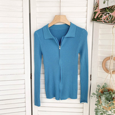 SINGREINY Φθινοπωρινό πλεκτό πουλόβερ με φερμουάρ Γυναικείο πουλόβερ με γιακά με μακρυμάνικο ελαστικό πλεκτό μπλουζάκι Winter fashion Basic πουλόβερ