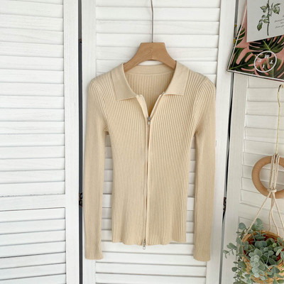 SINGREINY Φθινοπωρινό πλεκτό πουλόβερ με φερμουάρ Γυναικείο πουλόβερ με γιακά με μακρυμάνικο ελαστικό πλεκτό μπλουζάκι Winter fashion Basic πουλόβερ