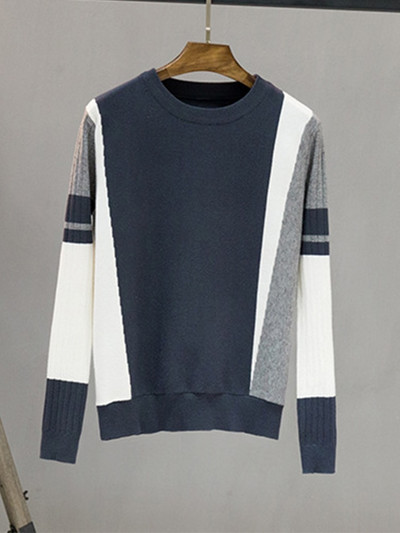 Dámsky sveter TIGENA s kontrastnou farbou, jeseň/zima 2022, dlhý rukáv, pletený sveter, dámsky čierno-ružový pletený sveter