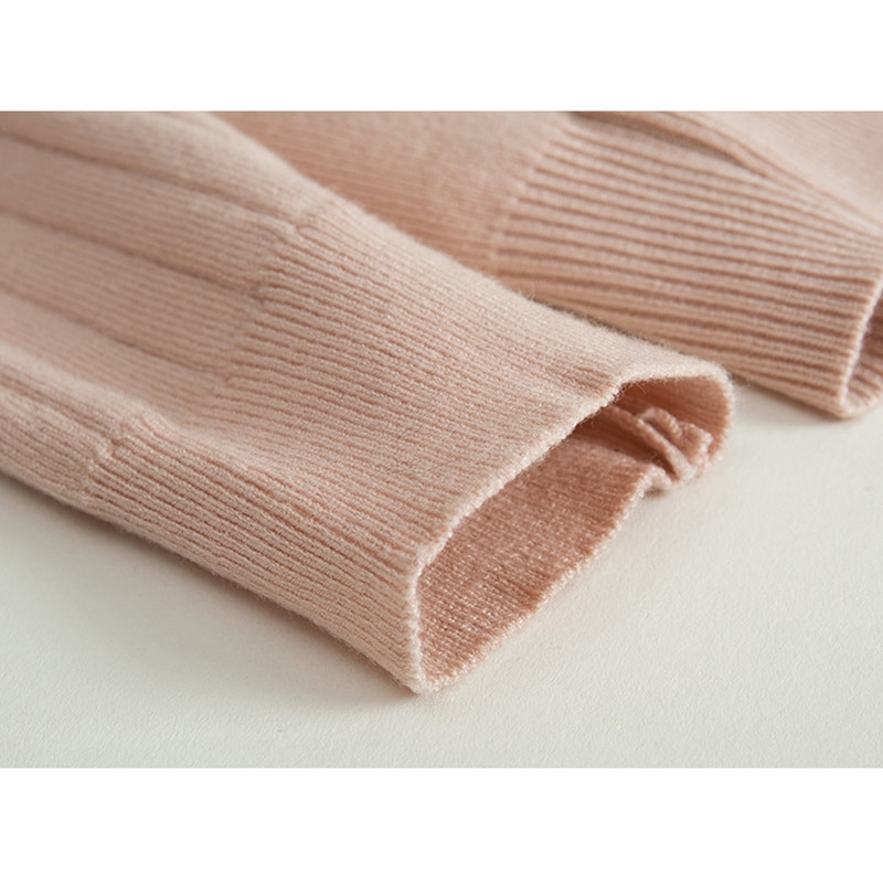 Dámsky sveter TIGENA s kontrastnou farbou, jeseň/zima 2022, dlhý rukáv, pletený sveter, dámsky čierno-ružový pletený sveter